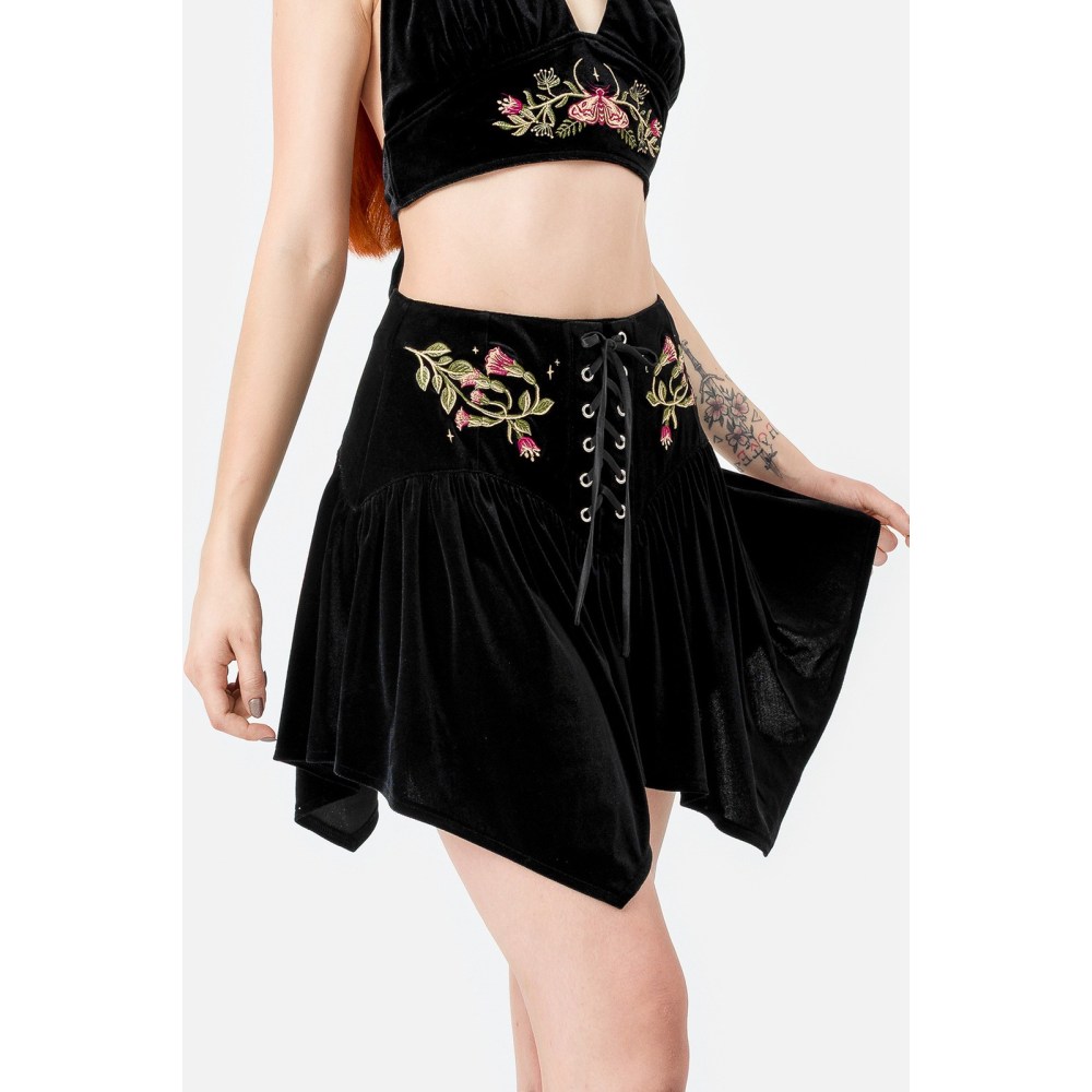 Restyle - Dark Botany Short skirt - Black